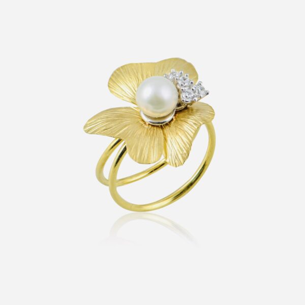 Ring Handmade Gold Pearl