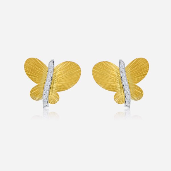 Stud earrings Handmade Gold Butterfly