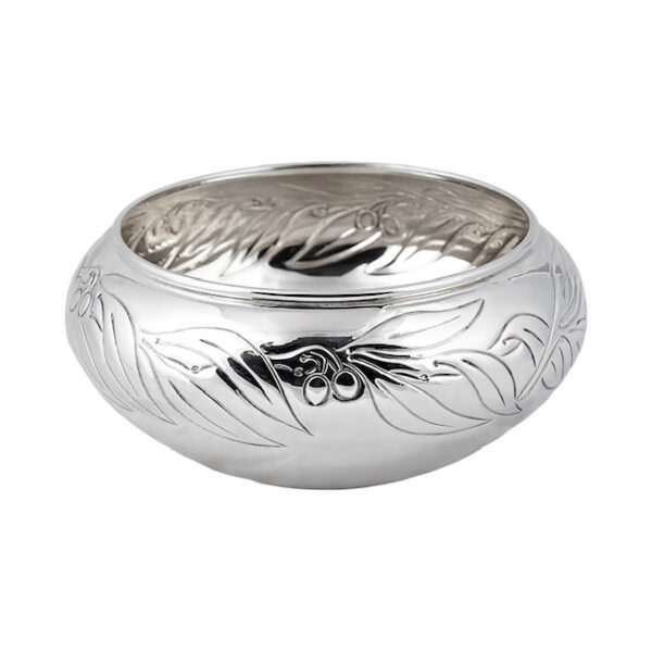 Bowl with olive design Handmade Sterling Silver 925